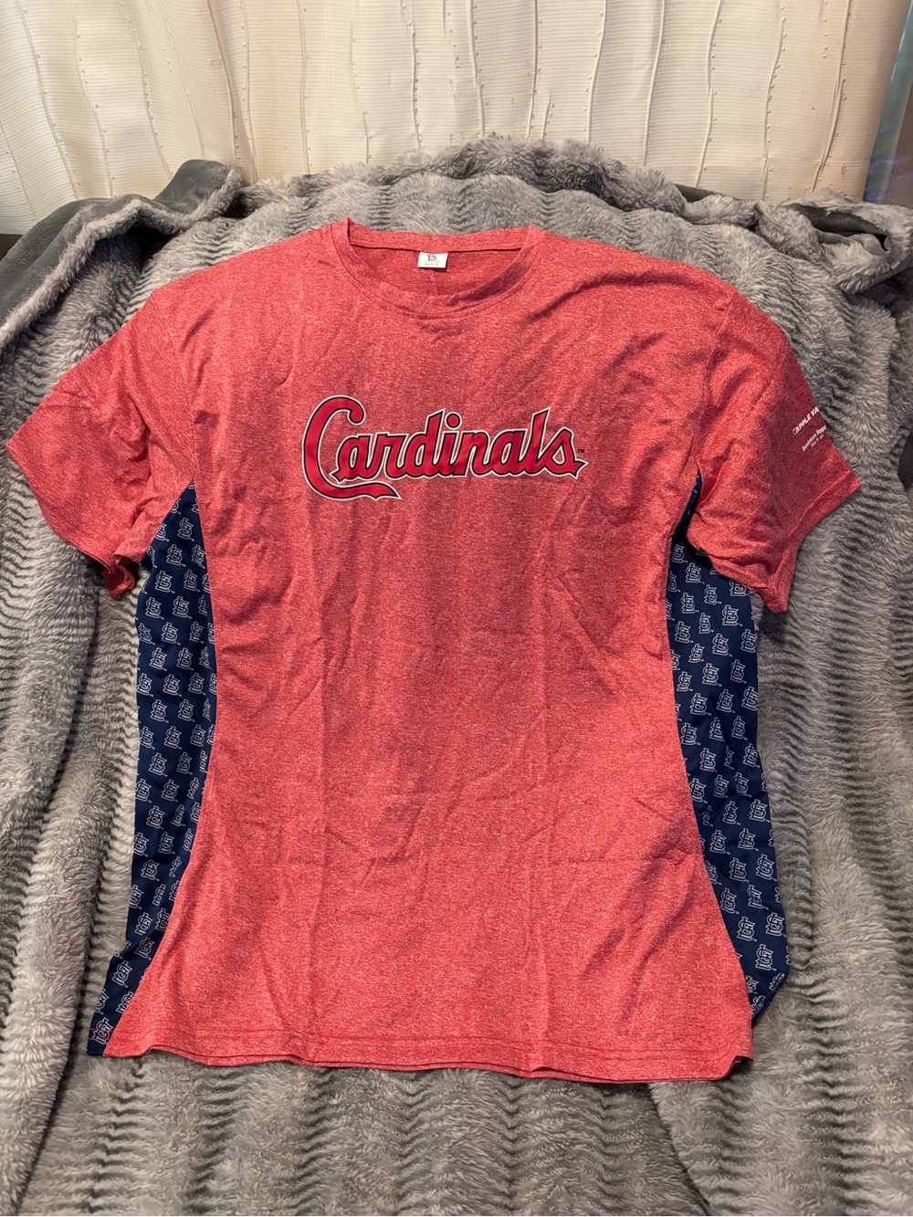 Cardinals Red Short-Sleeve Crewneck T-Shirt with Navy Side Panels